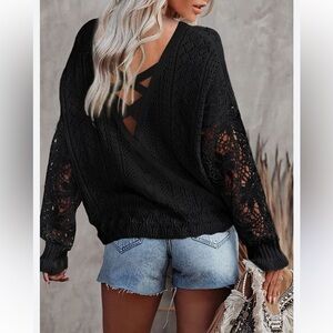 Reversible Black Knit Sweater